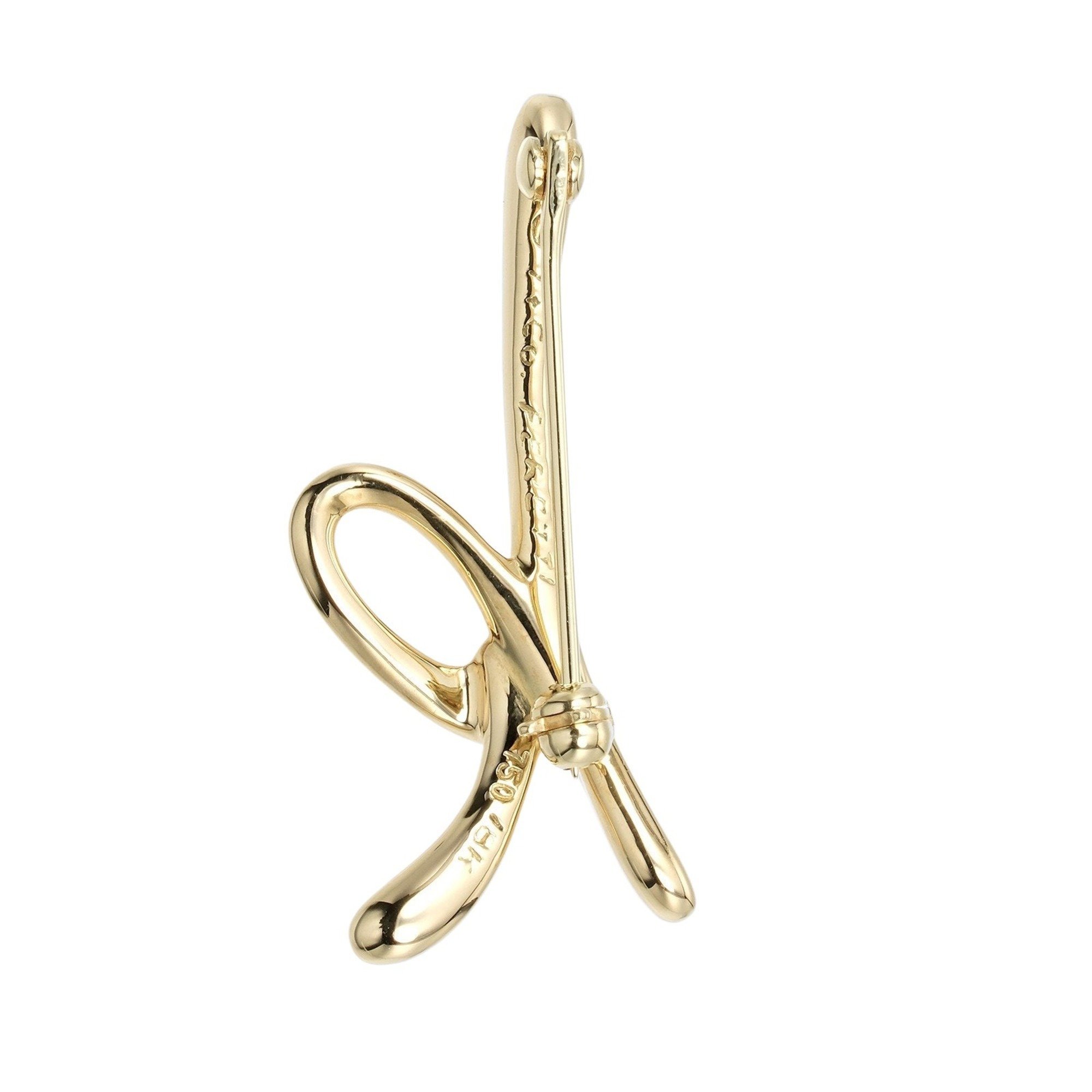 Tiffany TIFFANY&Co. Letter k brooch initial K18 YG yellow gold approximately 5.44g
