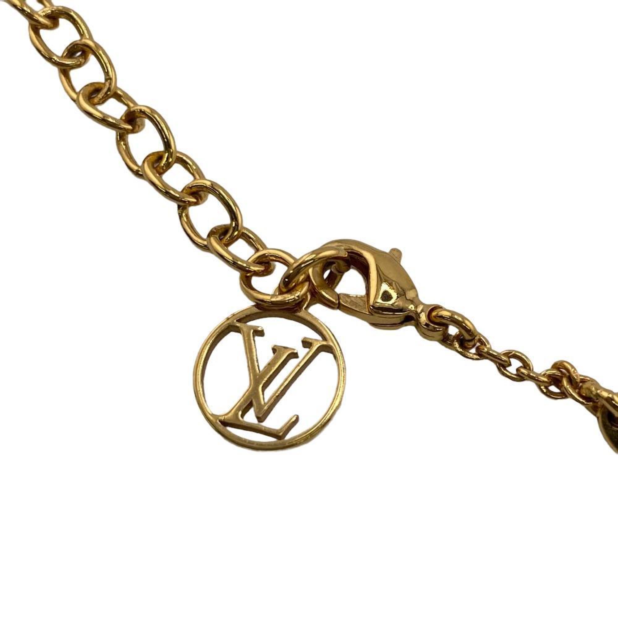 LOUIS VUITTON M61083 Essential V Necklace Gold Women's