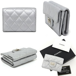 CHANEL Matelasse Small Flap Trifold Wallet A70325 3 Silver