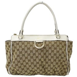 GUCCI bag ladies tote abby GG canvas brown beige white 189831