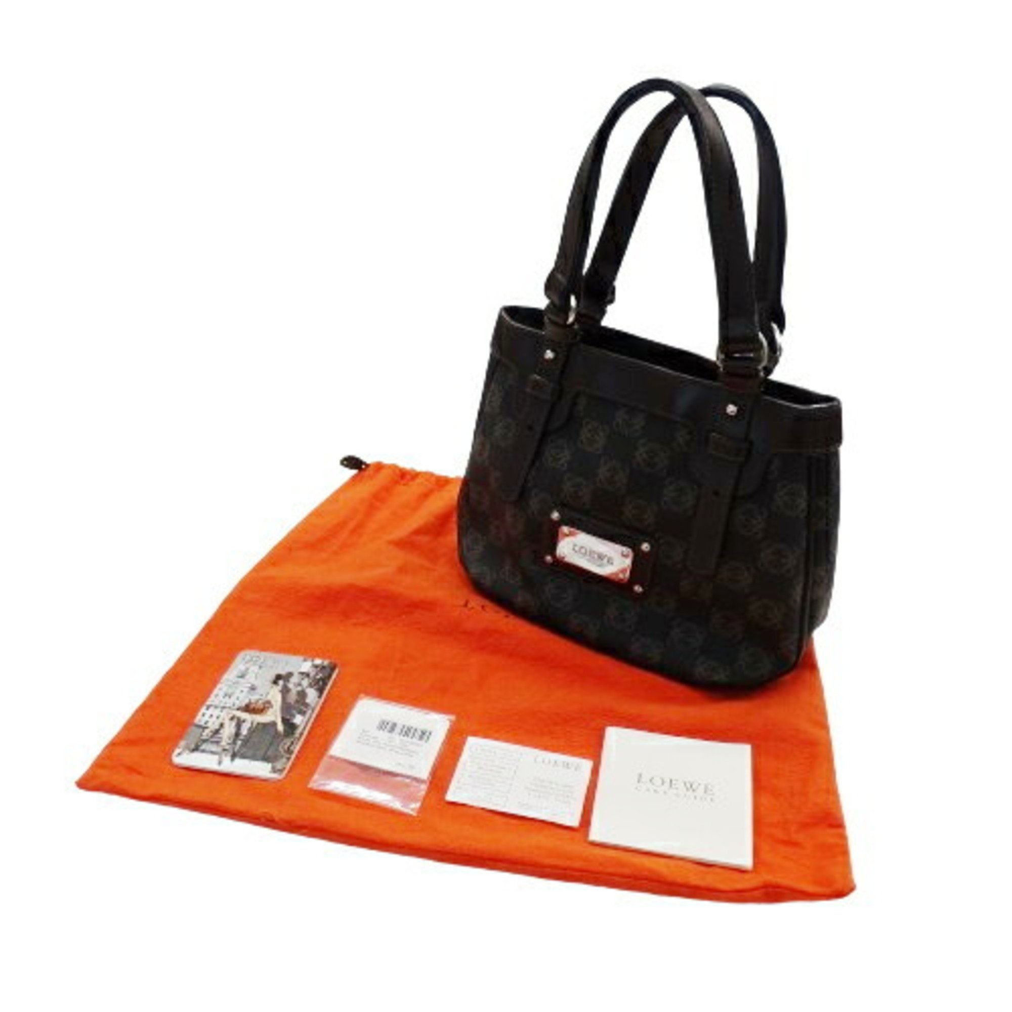 LOEWE Bag Women's Handbag PVC Black Dark Brown