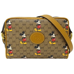 GUCCI Bag Women's Micro GG Supreme Shoulder Beige Brown 602536 Disney Mickey