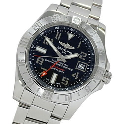 Breitling Avenger II A32390 Watch Men's GMT Date Automatic Winding AT Stainless Steel SS Silver Black Polished