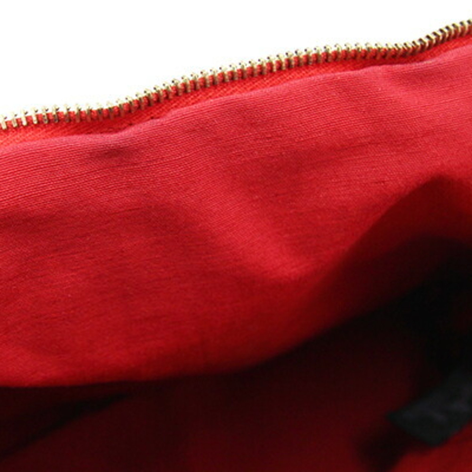 Hermes Pouch Bolide MM Red Cotton Canvas H Half Moon Shape Women's HERMES