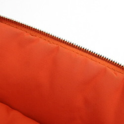 Hermes Pouch Bolide Orange Cotton Canvas Leather H Half Moon Shape Multi Cosmetics Ladies HERMES