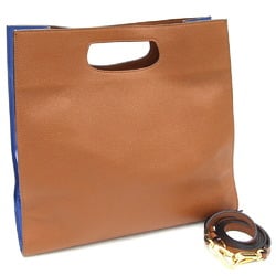 Marni Handbag Brown Blue Leather Square Bag Ladies MARNI