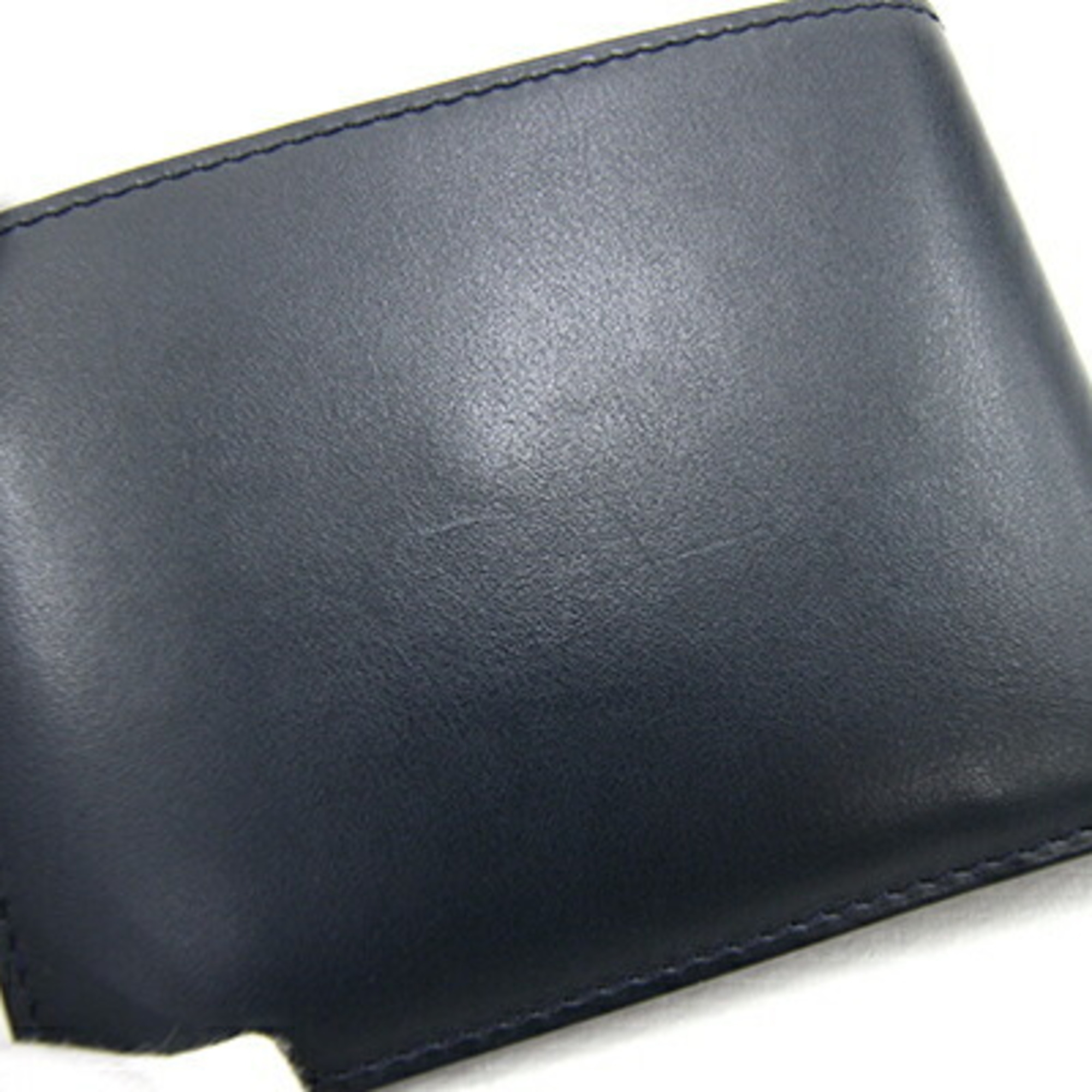 Dunhill Bifold Wallet 18F2320 Dark Navy Leather Compact Black Men's All
