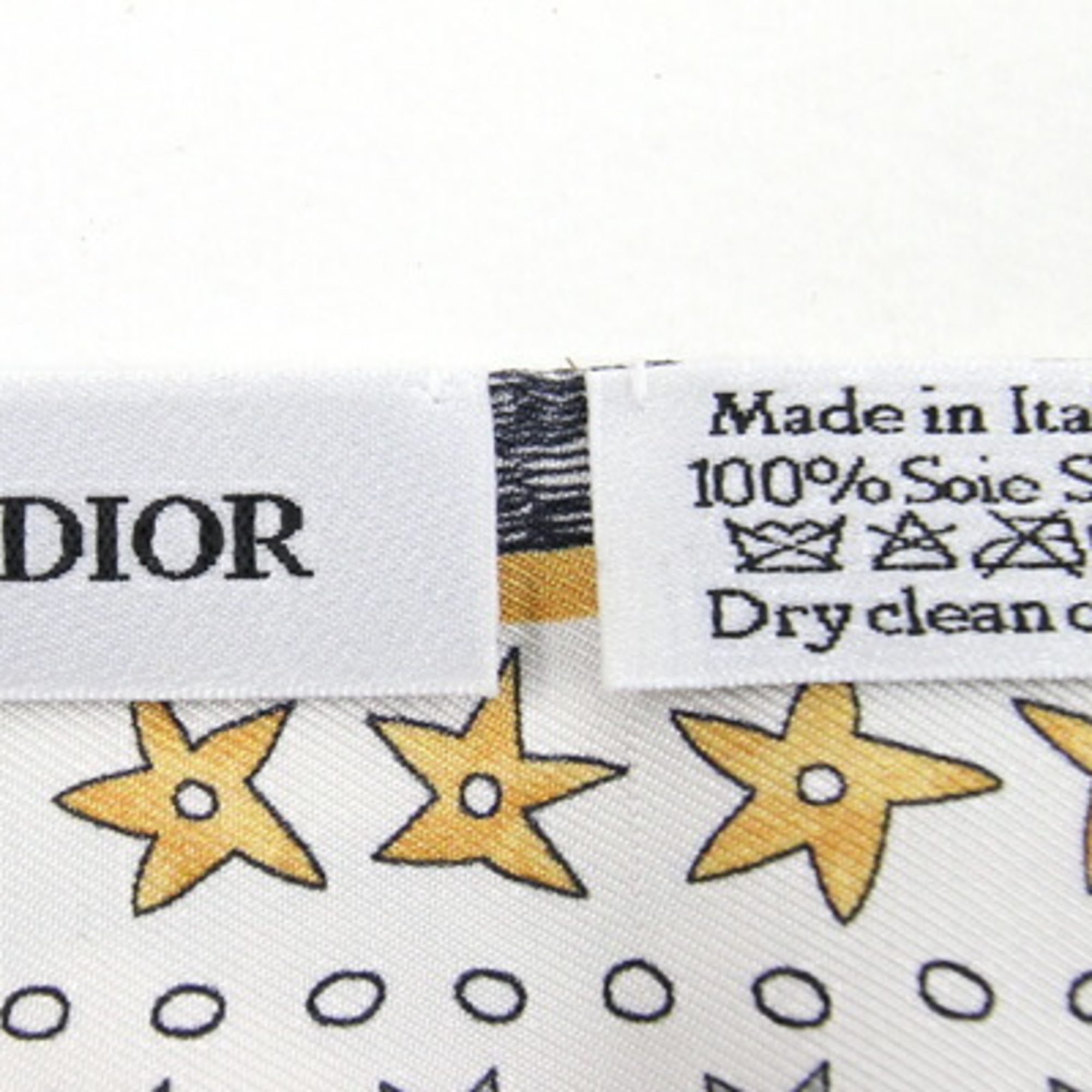 Christian Dior Dior Scarf Muffler Mitza 76MTA106I640 CO15 White Multicolor 100% Silk Star Tarot Ribbon Women's DIOR
