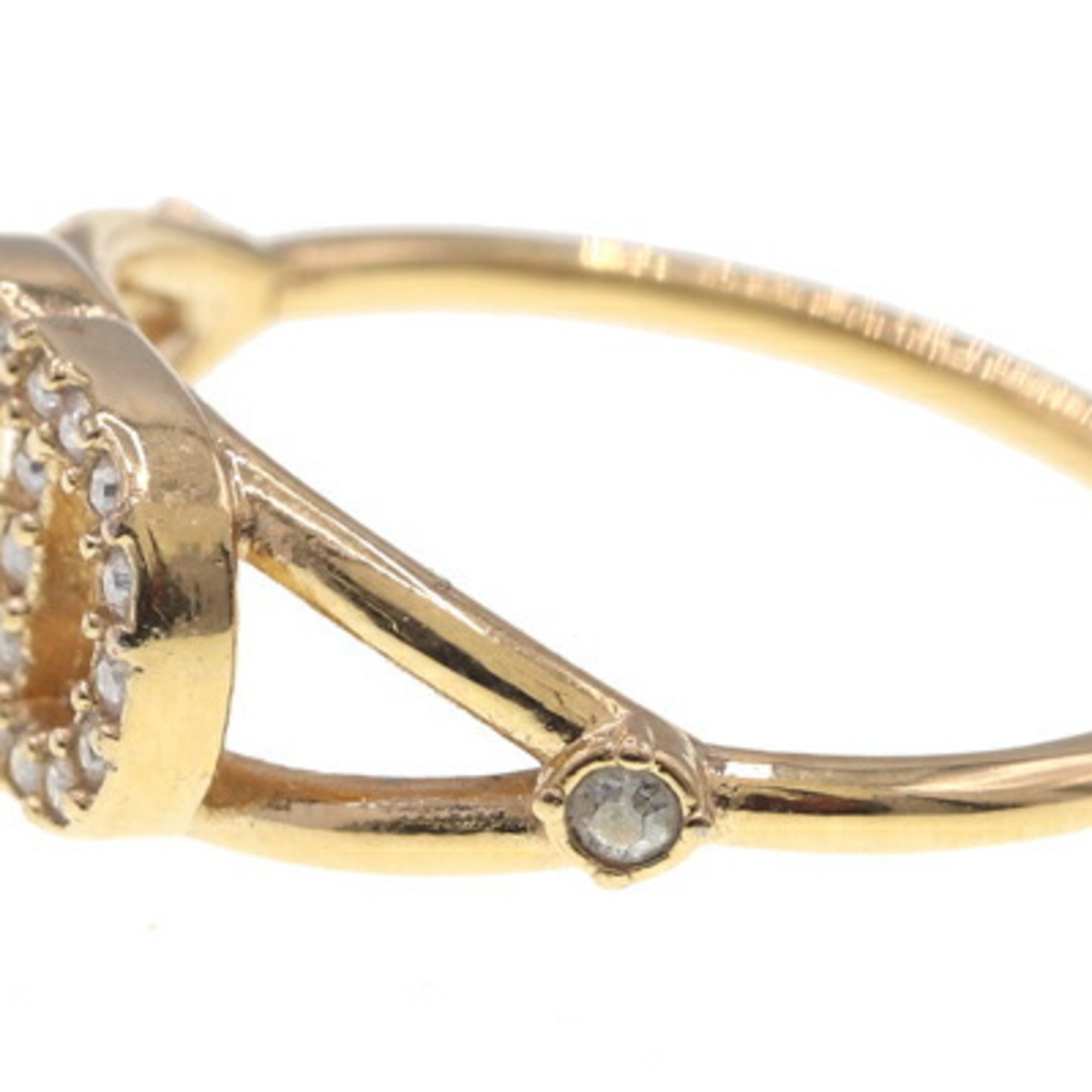 Christian Dior Dior Ring Claire D Lune R1137CDLCY Gold Metal Crystal No. 13.5 CD Ladies DIOR
