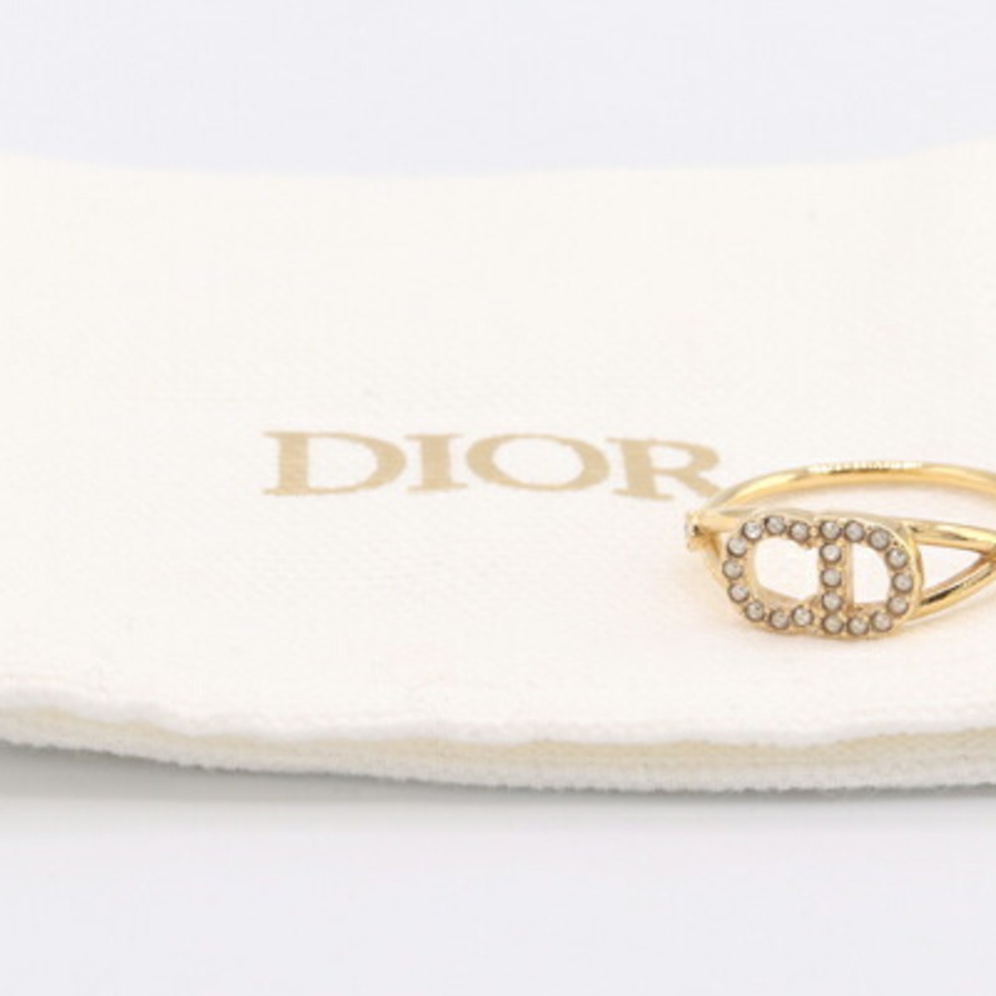 Christian Dior Dior Ring Claire D Lune R1137CDLCY Gold Metal Crystal No. 13.5 CD Ladies DIOR