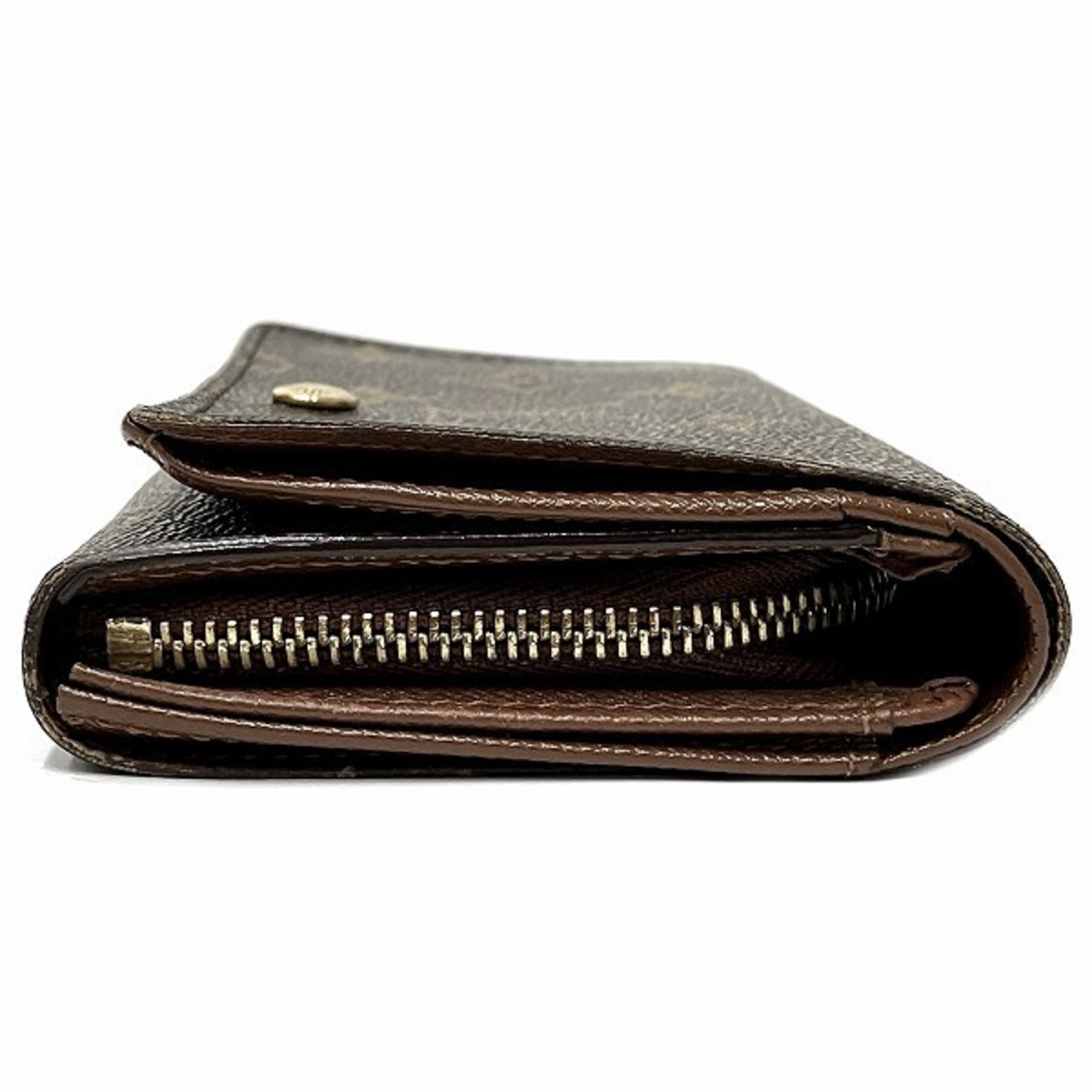 Louis Vuitton Monogram Portomone Bier Tresor M61730 L-shaped Zipper Wallet Bifold Men's Women's