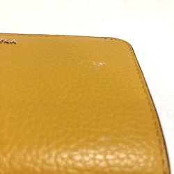 FURLA Yellow Leather Wallet Bifold Ladies