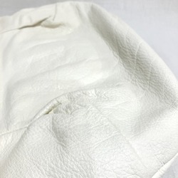 FURLA White Leather Tassel Charm Bag Handbag Ladies