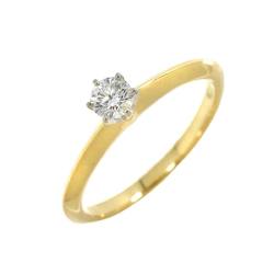Tiffany TIFFANY&Co. Solitaire Diamond 0.21ct E/VS1/3EX No. 10 Ring K18 YG 750 Pt Platinum