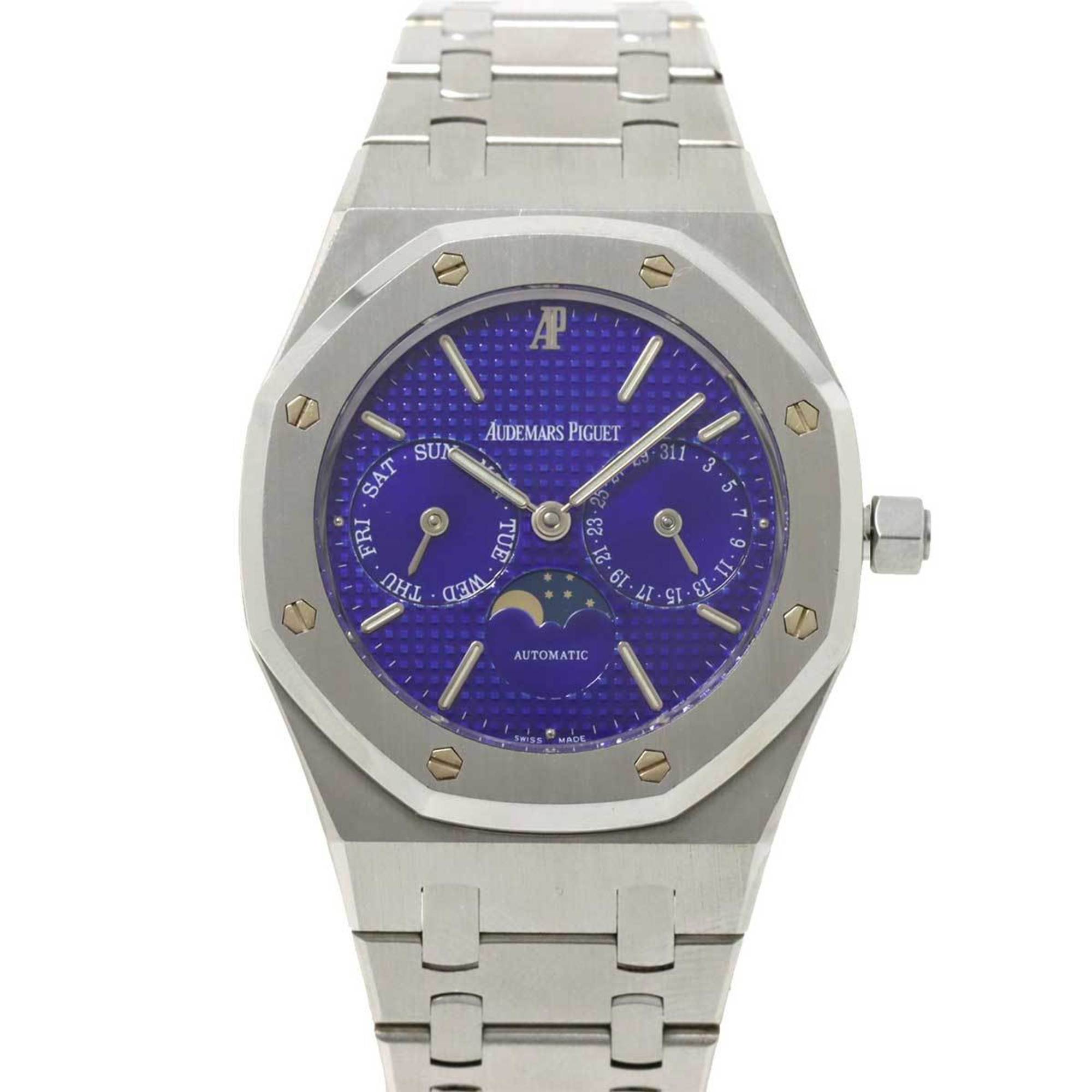 AUDEMARS PIGUET Royal Oak Moon Phase Day Date 25594ST Men's Watch Blue Dial Automatic Winding