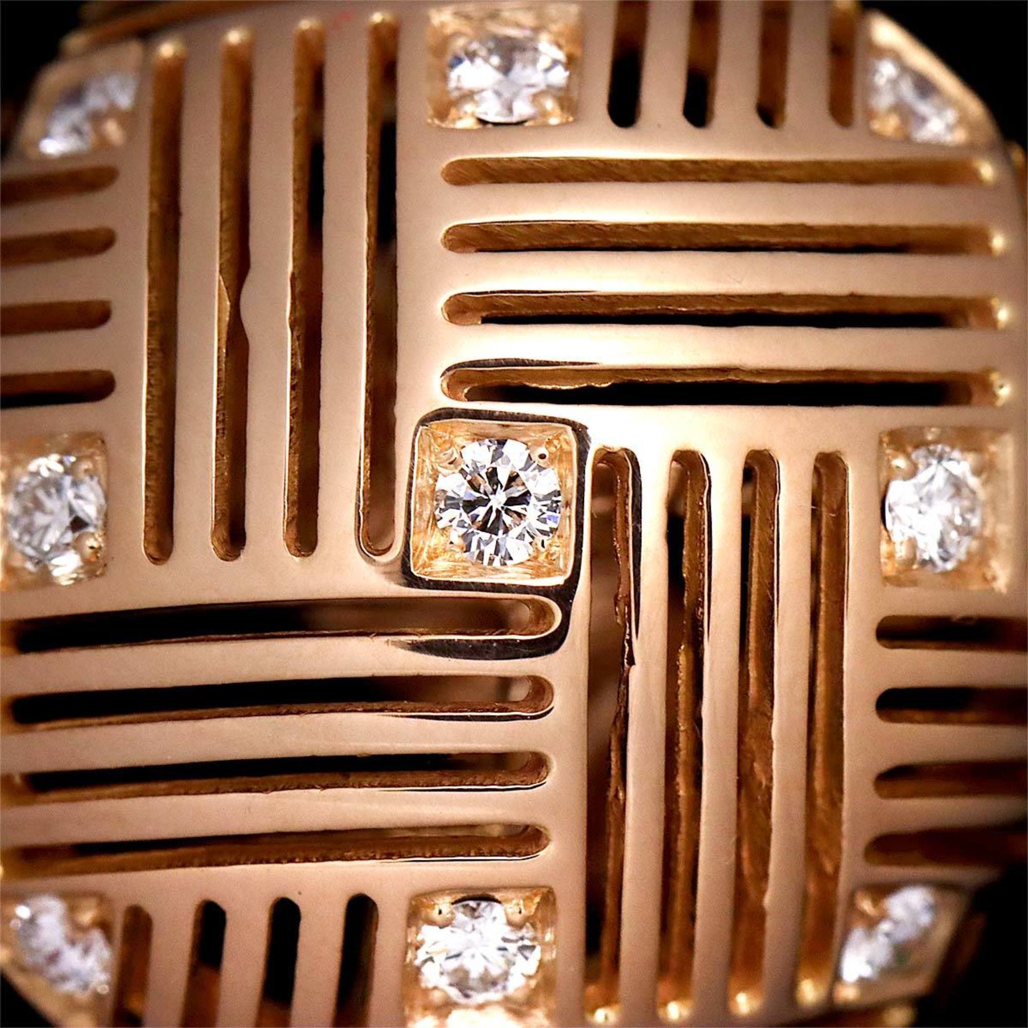 Salvatore Ferragamo No. 6.5 Ring Diamond K18 PG Pink Gold 750