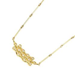 Christian Dior Diamond Necklace 41cm K18 YG Yellow Gold 750