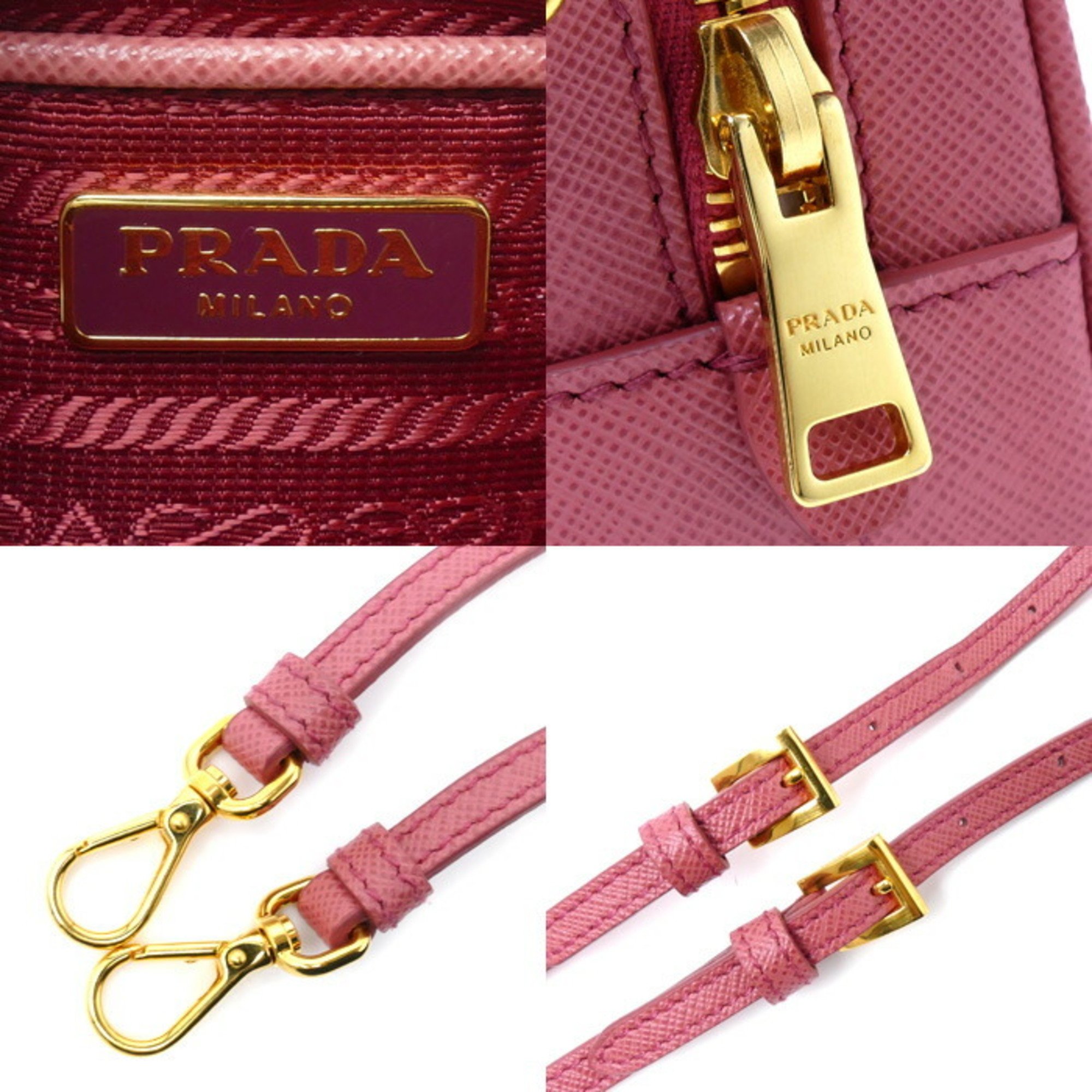 PRADA Saffiano Shoulder Bag Pink 1N1674 Women's