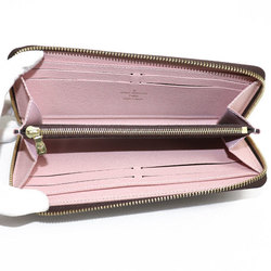 LOUIS VUITTON Portefeuille Clemence Long Wallet Round Zipper Monogram Rose Ballerine M61298 IC Chip Ladies