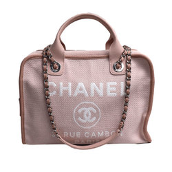 CHANEL Deauville Bowling 2Way Shoulder Bag Pink A92750 Women's