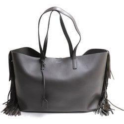 SAINT LAURENT Sack Shopping Fringe Tote Bag Gray 410666 Women's