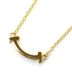 TIFFANY&Co. Tiffany K18YG Yellow Gold T Smile Mini Necklace 62617640 2.2g 41-46cm Women's