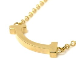 TIFFANY&Co. Tiffany K18YG Yellow Gold T Smile Mini Necklace 62617640 2.2g 41-46cm Women's