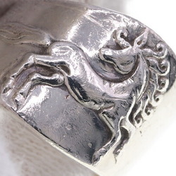 Hermes Ring SV Sterling Silver 925 Size 50 Wide Horse Ventage Old Ladies HERMES