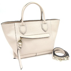 Longchamp Handbag Mailbox M Size 10104 Light Beige Leather Ladies LONGCHAMP