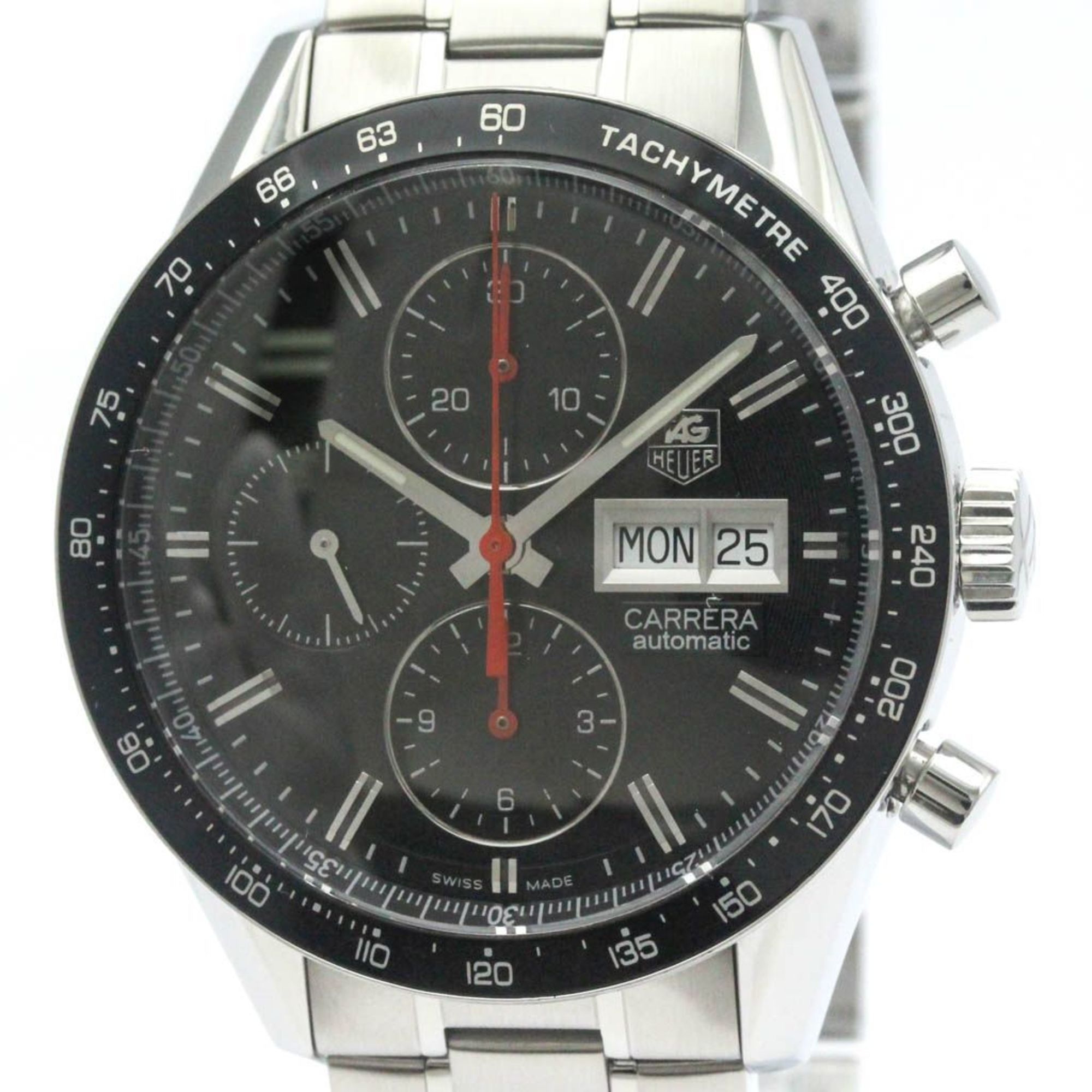 Polished TAG HEUER Carrera Chronograph Calibre 16 Steel Watch CV201AH BF567954