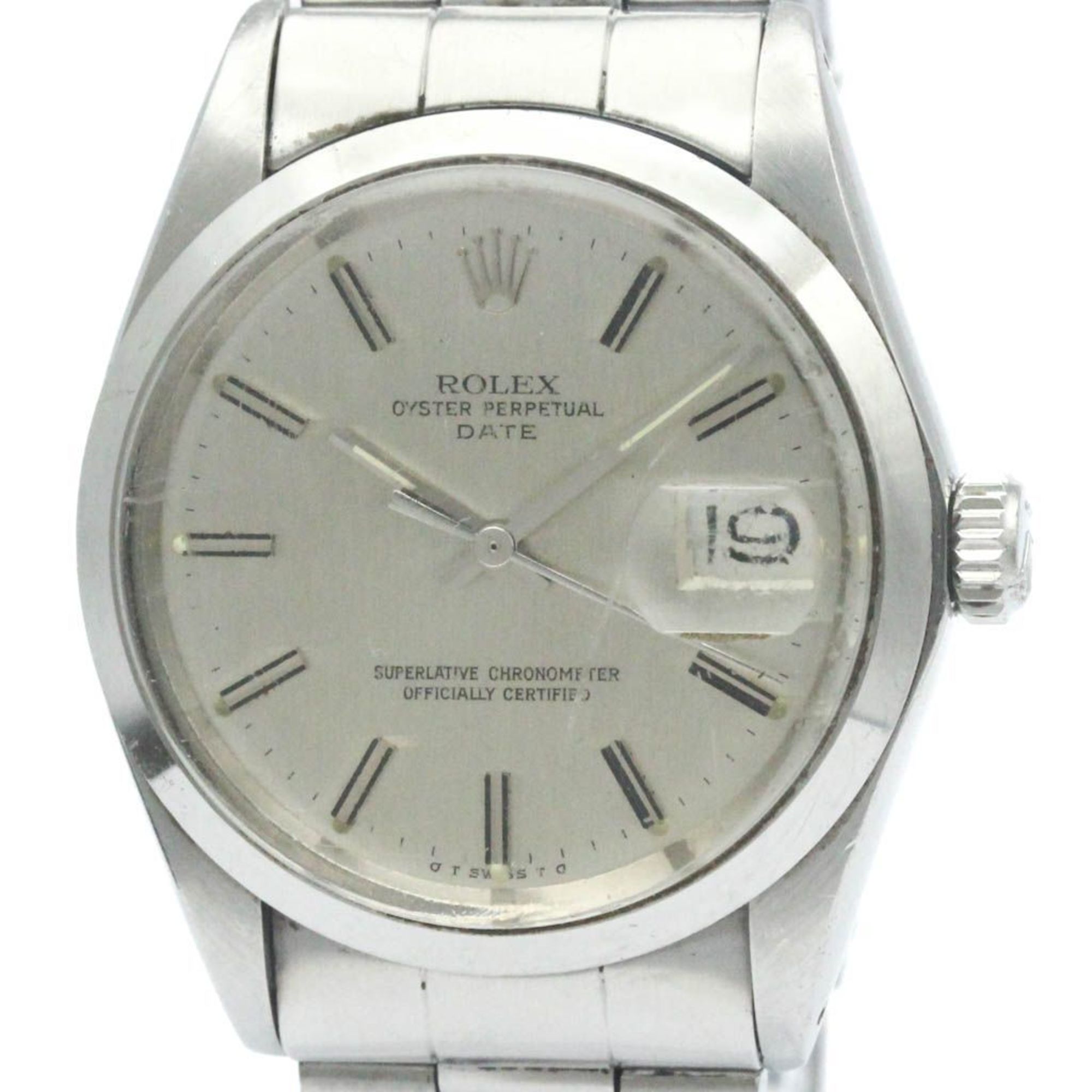 Vintage ROLEX Oyster Perpetual Date 1500 Steel Automatic Mens Watch BF568492
