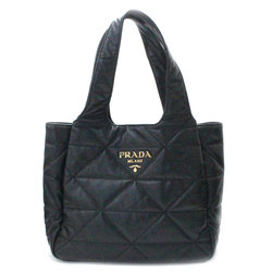 PRADA Medium Nappa Leather Stitched Tote Bag Black 1BG450 2DF0 F0002 Women's