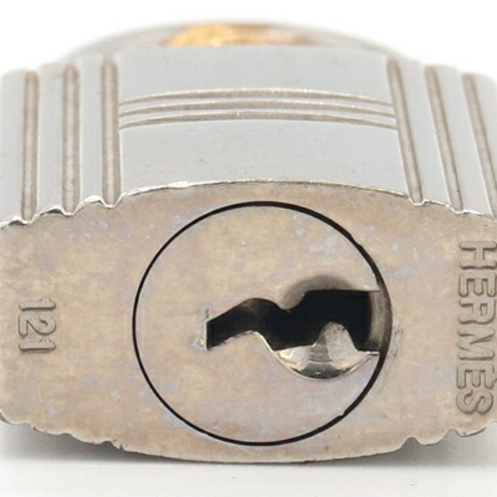 Hermes Cadena Silver Metal Key Padlock Ladies Men's HERMES