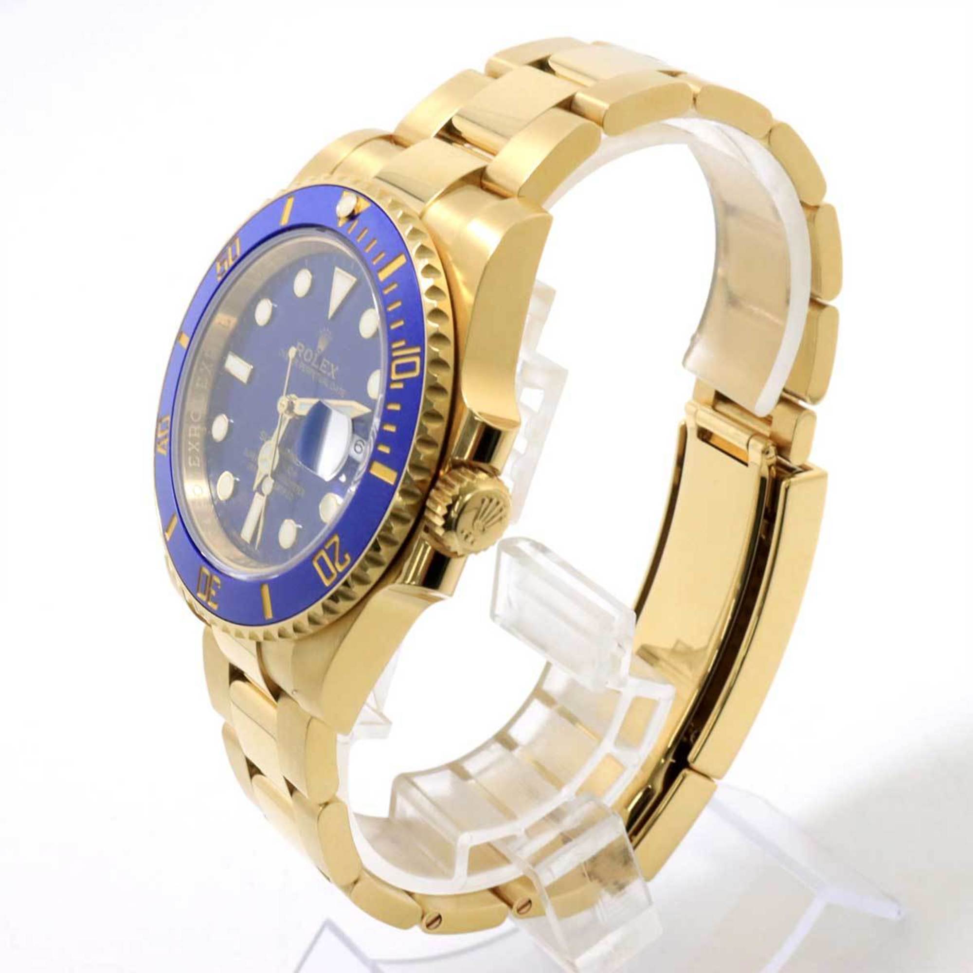 Rolex Submariner Date 116618LB Random Number Roulette Men's Watch Blue Dial K18YG Solid Gold Automatic