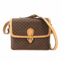 Celine CELINE Macadam Pattern Shoulder Bag PVC Leather Brown Gold Hardware Vintage