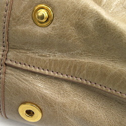 Miu Miu Miu Handbag RN0685 Beige Leather Shoulder Bag Women's MIUMIU