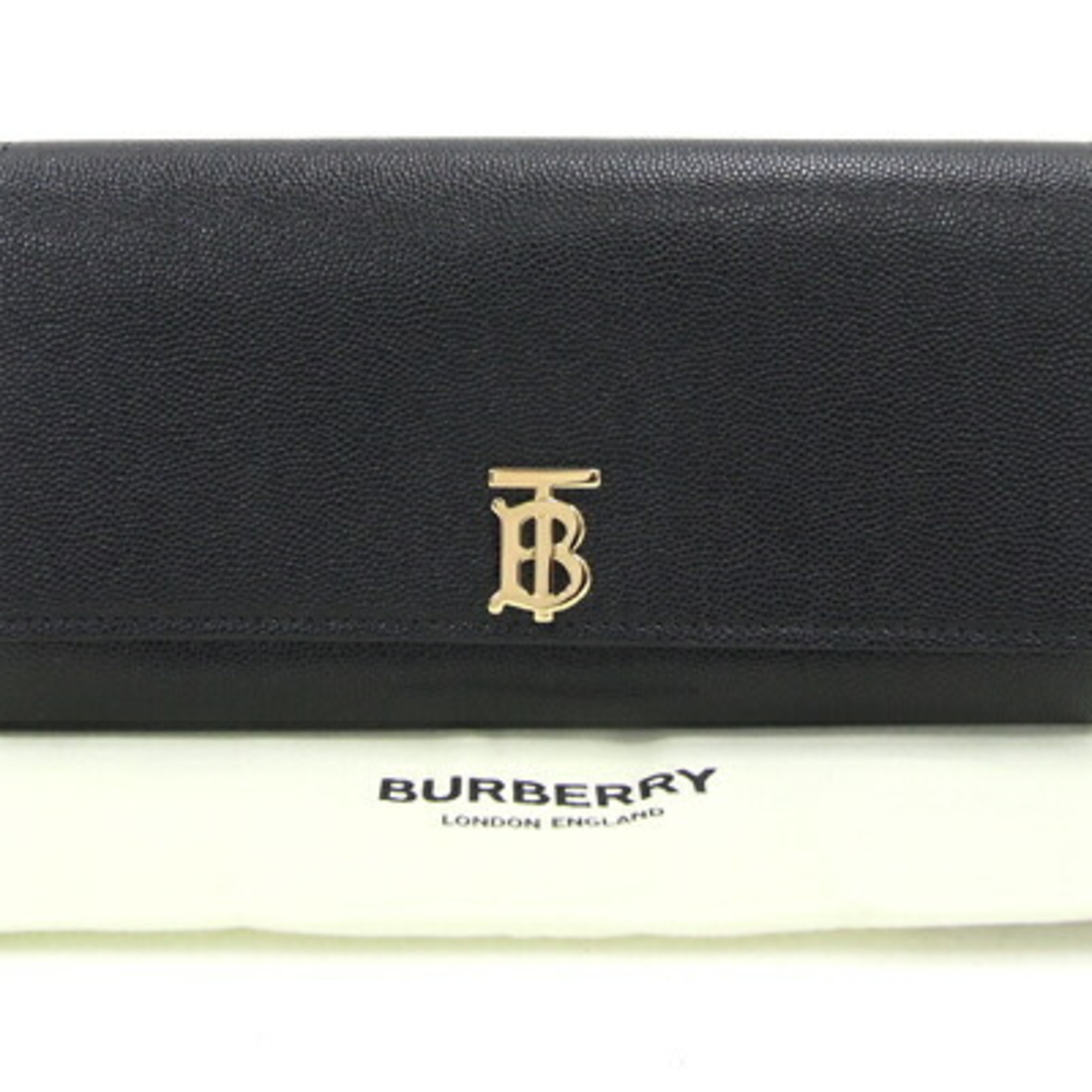 Burberry Bifold Long Wallet 8018938 Black Leather Men Women BURBERRY