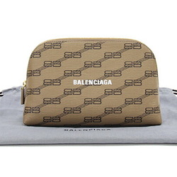 Balenciaga Pouch 702624 Brown Leather BB Monogram Women's BALENCIAGA