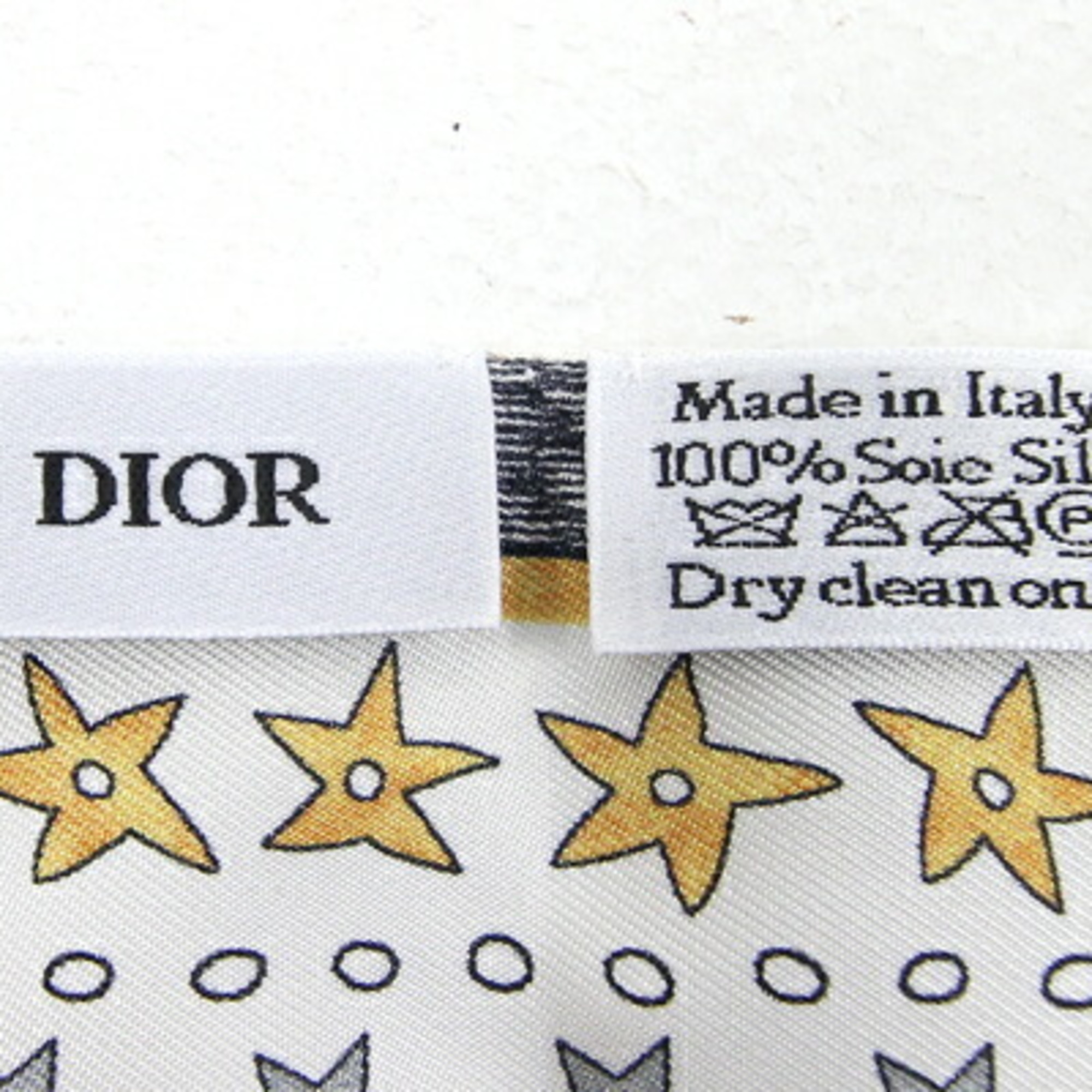 Christian Dior Dior Scarf Muffler 76MTA106I640_C015 White Multicolor 100% Silk Star Tarot Ribbon Women's Christian
