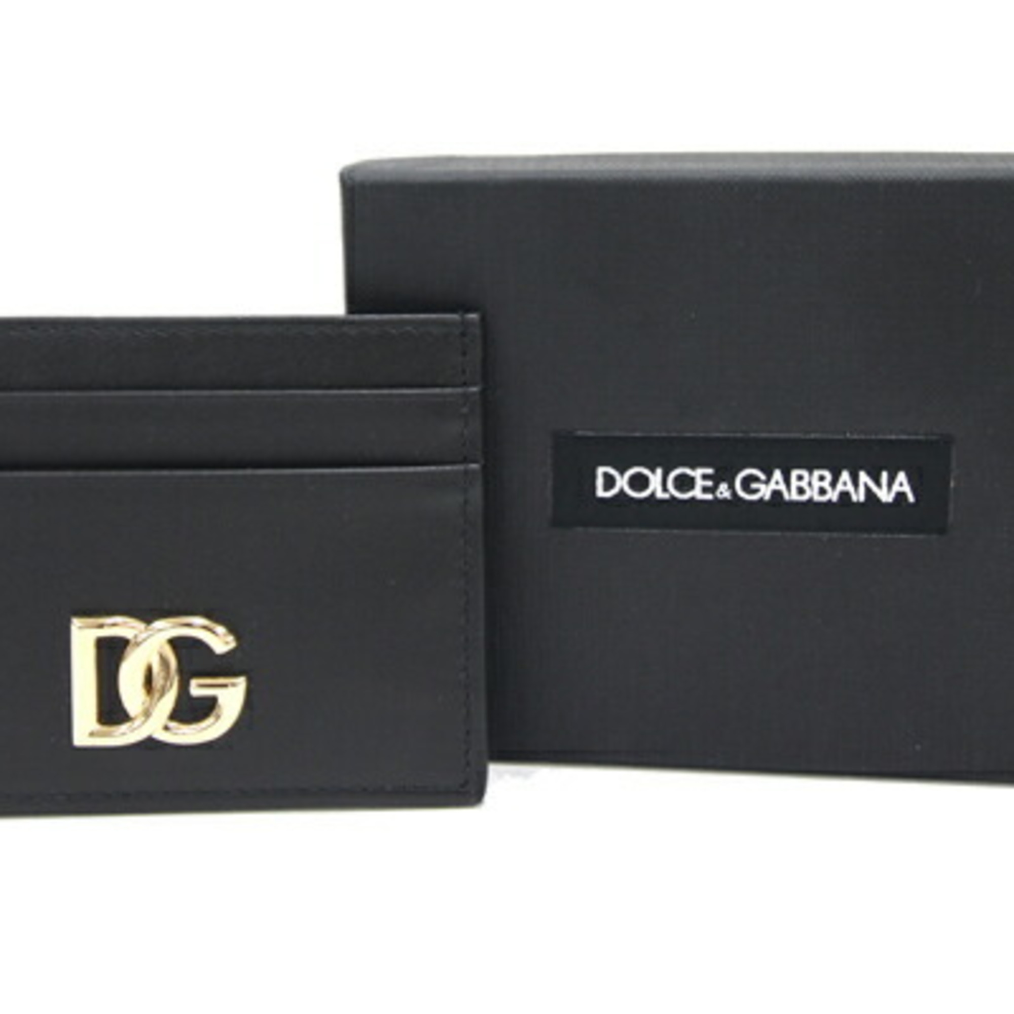 Dolce & Gabbana Card Case Black Leather Pass Men's DOLCE&GABBANA