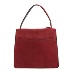 LOEWE Barcelona 2way hand shoulder bag suede red silver metal fittings Bag