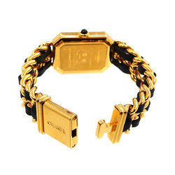 CHANEL Premiere S size H0001 Vintage Ladies Watch Black Dial Gold Quartz