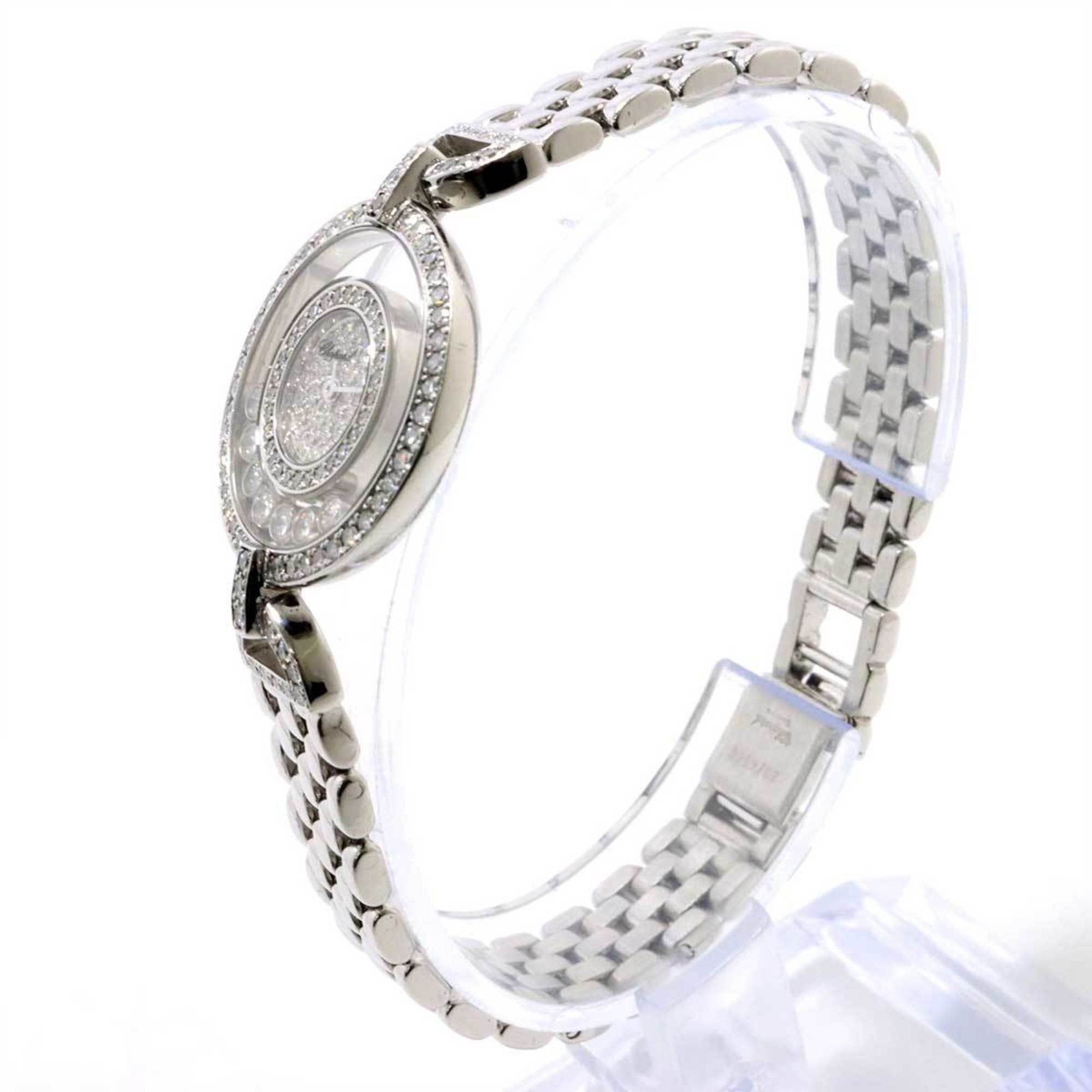 Chopard Happy Diamonds 4097 Diamond Bezel Dial Ladies Watch 7P Moving K18WG White Gold Quartz