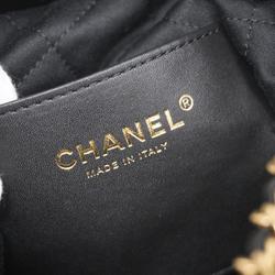 Chanel Shoulder Bag Matelasse Chain Lambskin Black Gold Hardware Women's