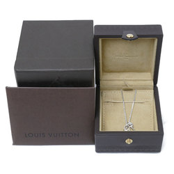 LOUIS VUITTON K18WG White Gold Pandantiff Lockit Necklace Q93320 8.4g 50cm Women's