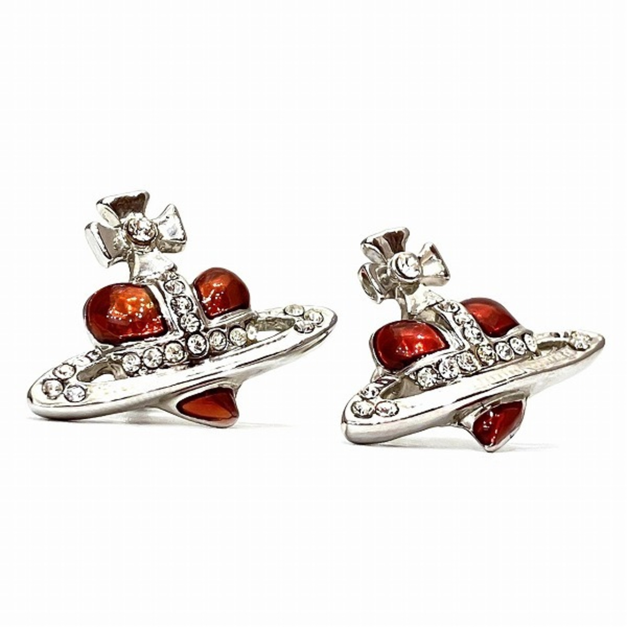 Vivienne Westwood Diamante Heart Earrings 62010180 Brand Accessories Women's