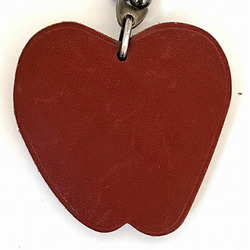 Hermes Brand Accessories Charm Apple Leather Keychain Ladies