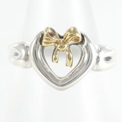 Tiffany Open Heart Ribbon K18YG Silver Ring Size 7.5 Total Weight Approx. 3.4g Jewelry Wrapping Free
