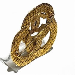 CHANEL Coco Mark Circle Brooch Gold Color Women's Accessories