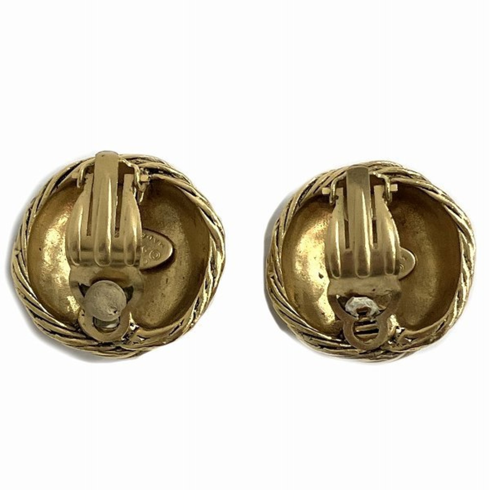 CHANEL Cocomark 94A Gold Color Brand Accessories Earrings Ladies